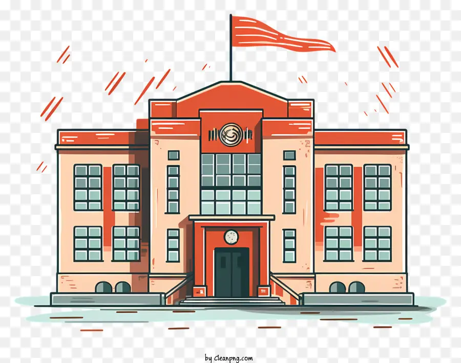 Edificio，Bandera Roja Y Blanca PNG