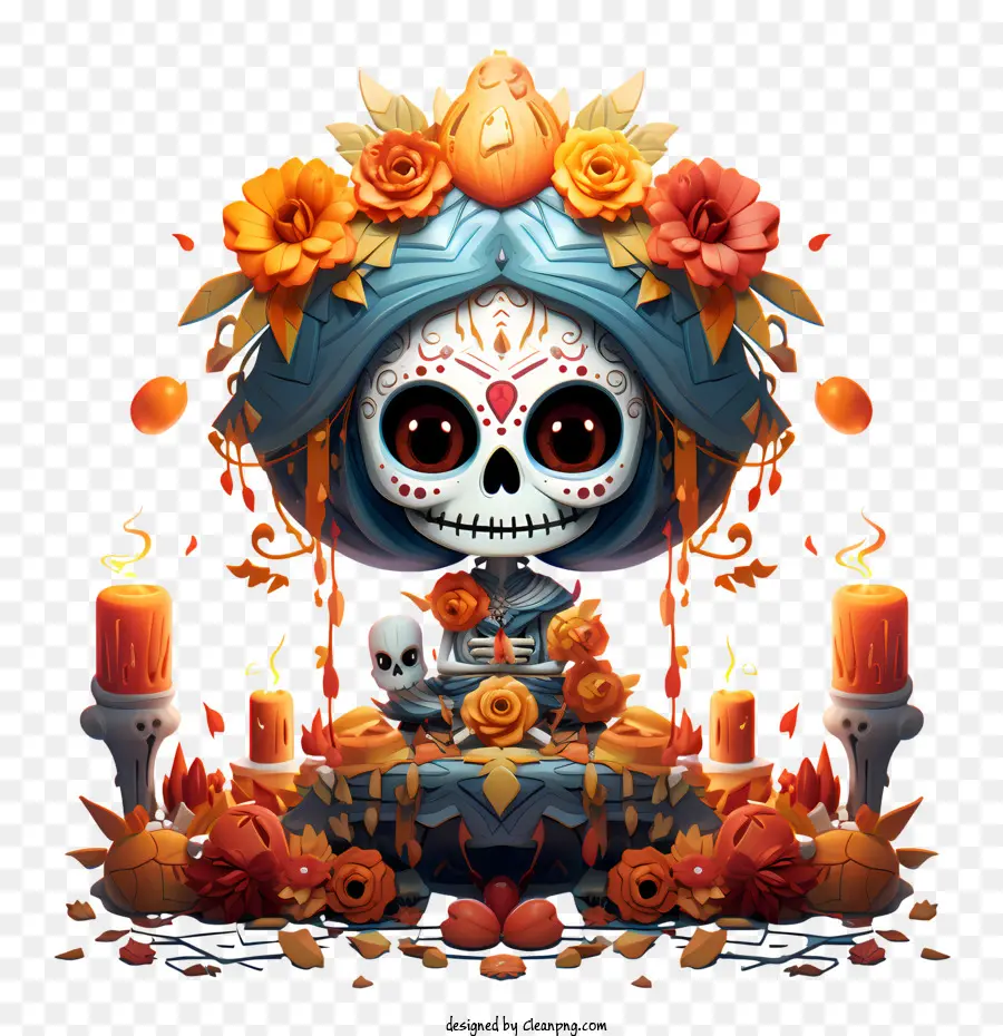 Día De Los Muertos，Cráneo Del Azúcar PNG