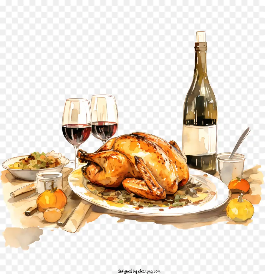 Cena De Acción De Gracias，Pavo Asado PNG