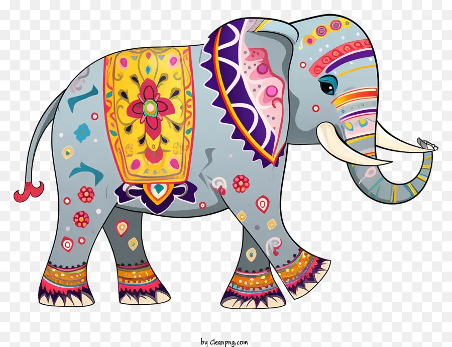 Elefante，Elefante Decorado PNG