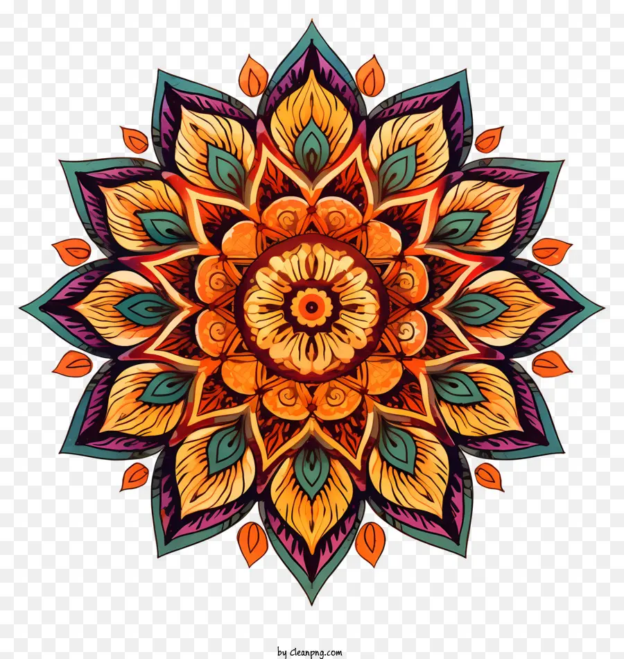 Mandala De Diseño，Colorido Patrón PNG