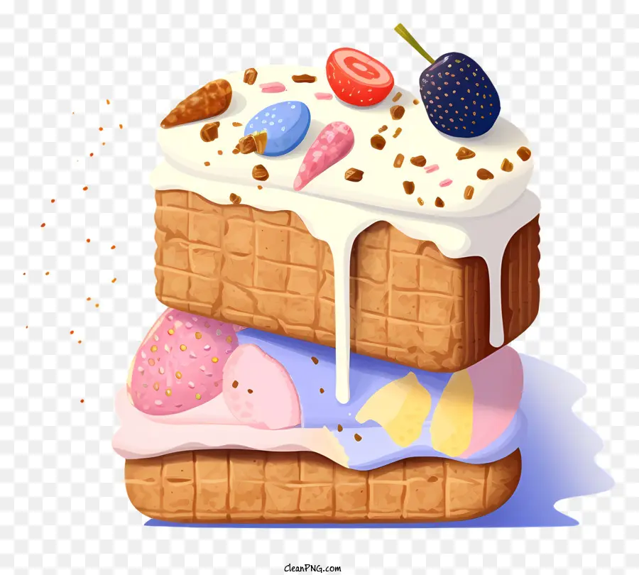 Conos De Helado De Gofre，Sándwich De Helado PNG