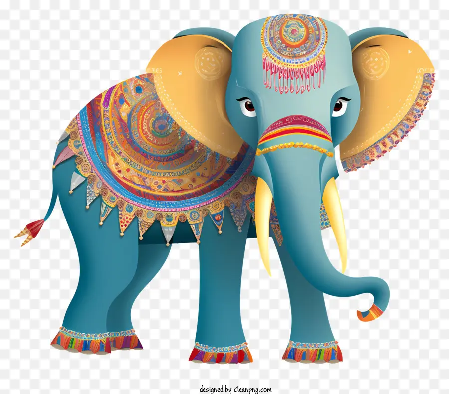 Carnaval De Elefante，Colmillos Decorados PNG