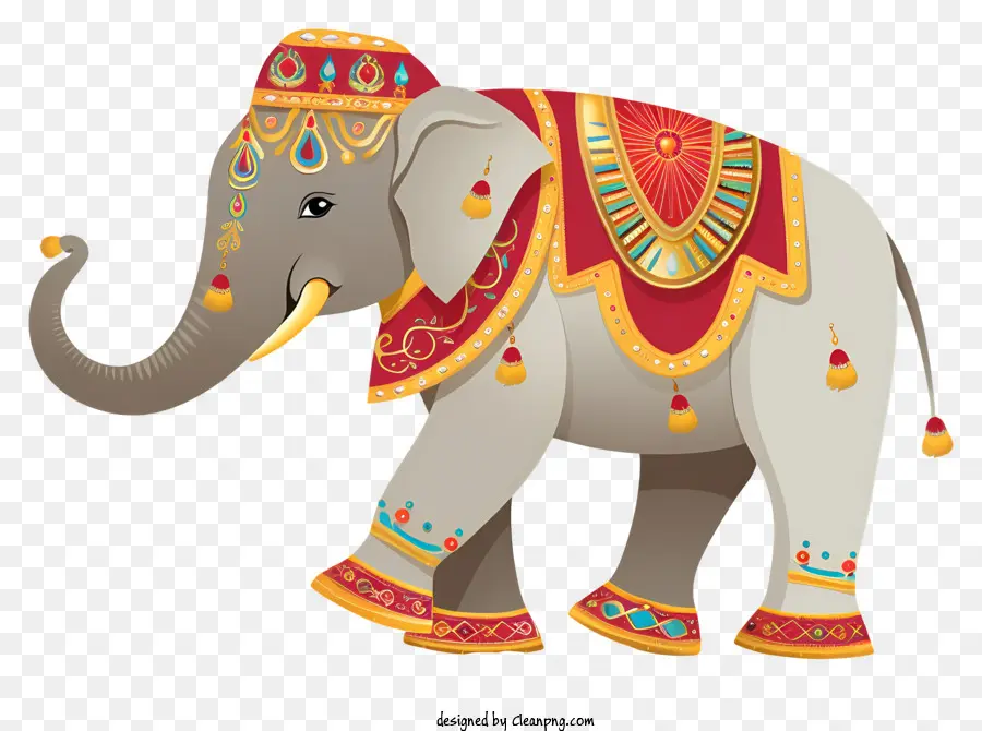 Dibujos Animados Elefante，Traje Tradicional PNG