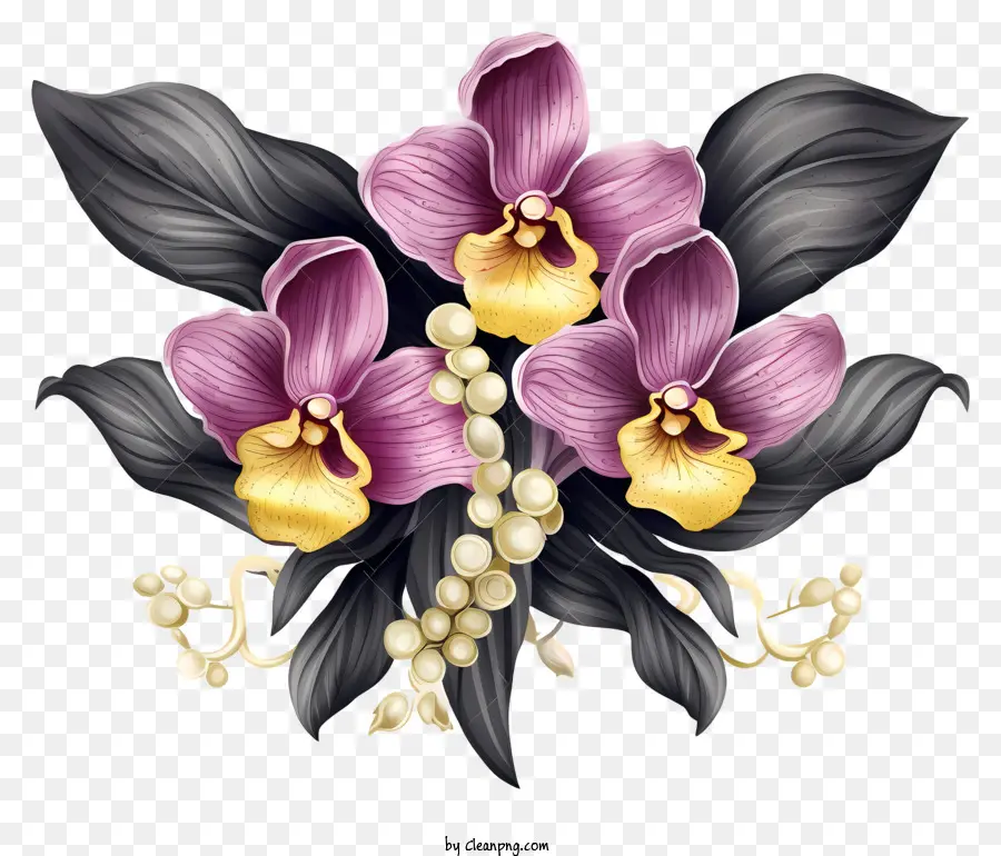 Pink Orchid，Los Pétalos Morados PNG