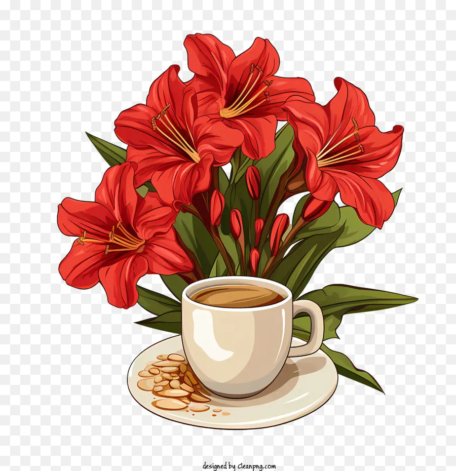 Flor De Amaryllis，Rojo PNG