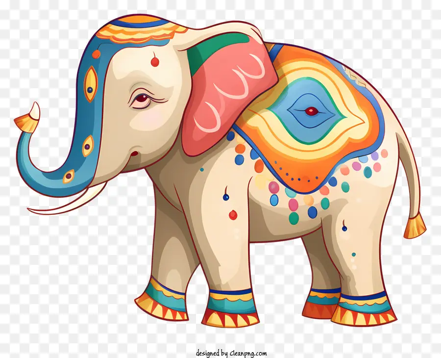 Elefante Colorido，Elefante Decorado PNG