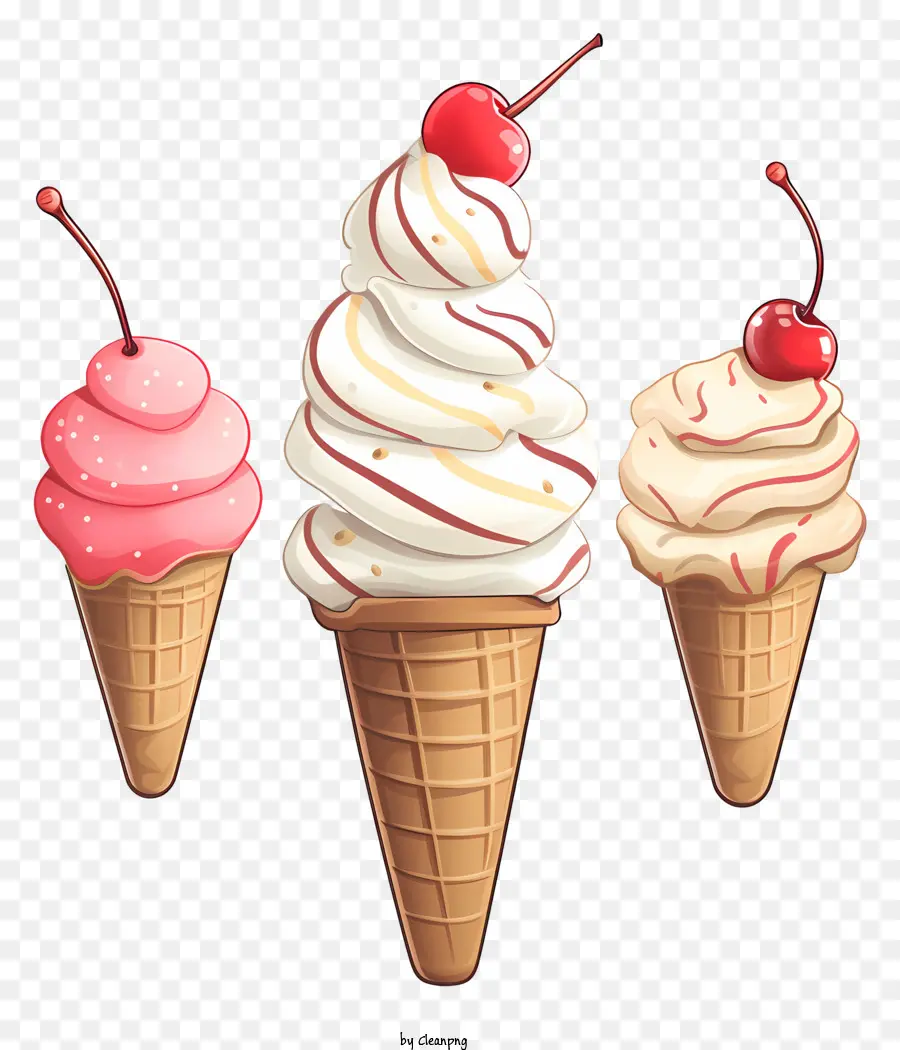 Conos De Helado，Postre PNG