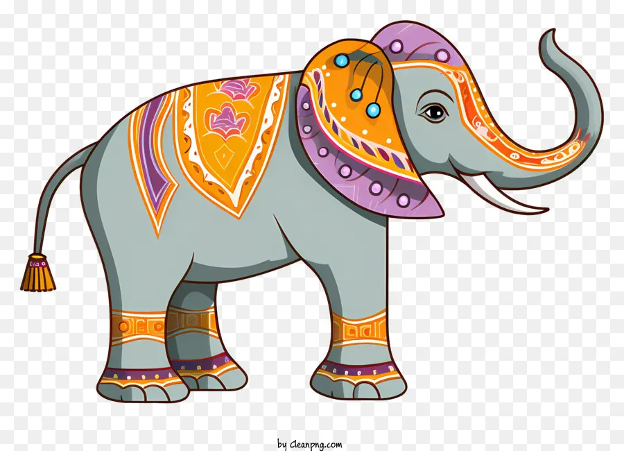 Elefante Con Tronco Elevado，Grandes PNG