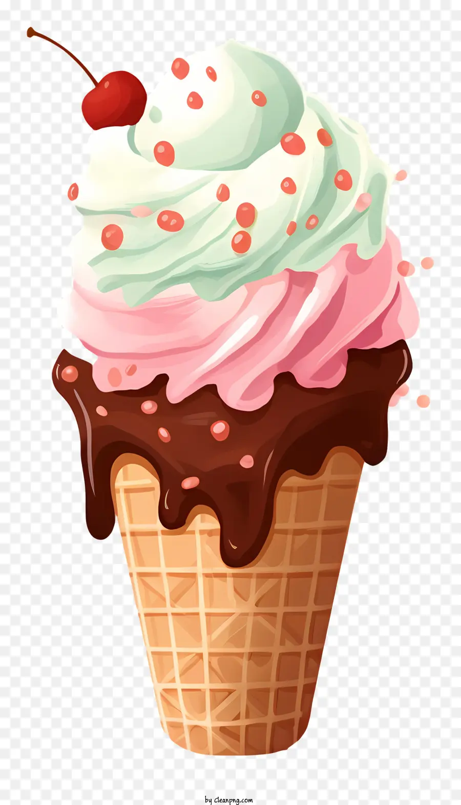 El Helado De Chocolate，Cono De Helado PNG