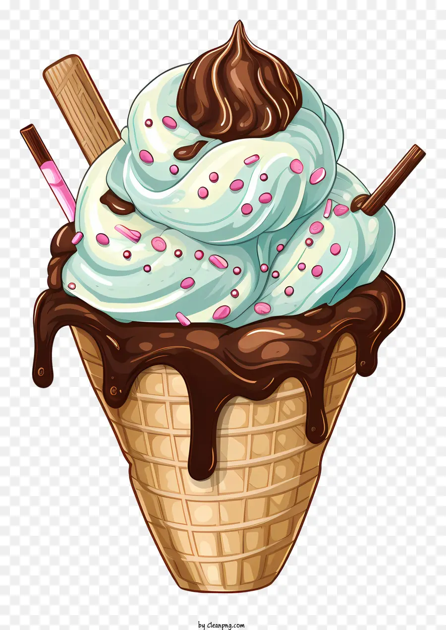 Cono De Helado，El Helado De Chocolate PNG