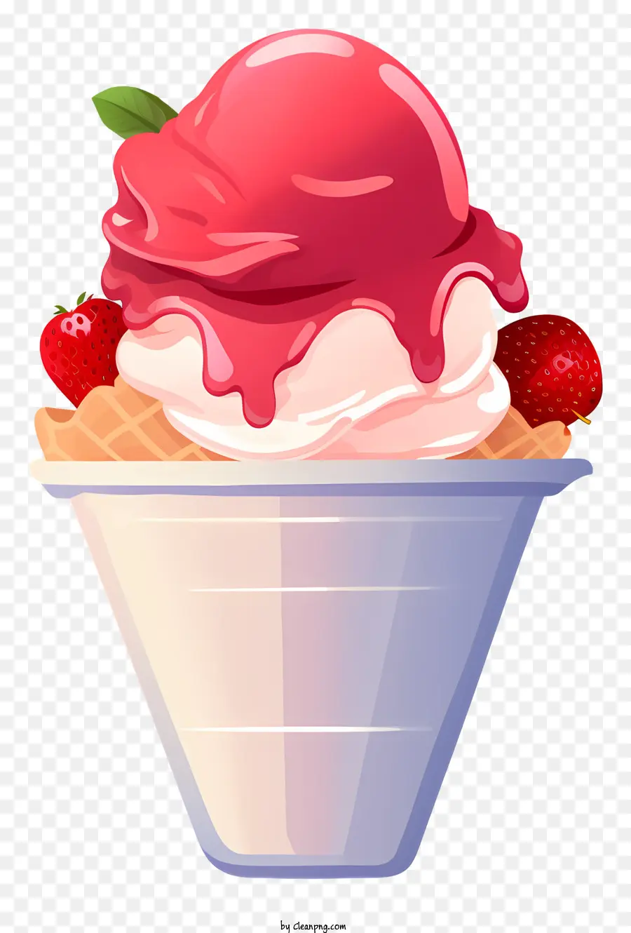 Helado De Fresa，Crema Batida PNG