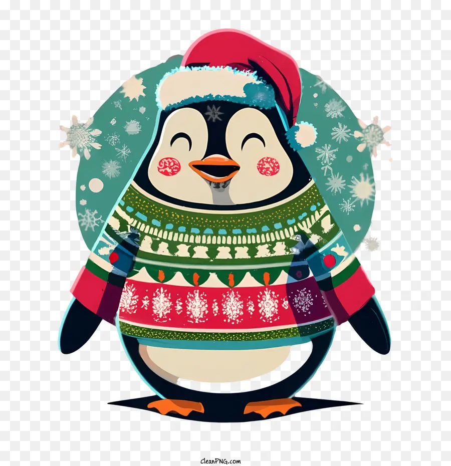 Pingüino De Navidad，Pingüino En Suéter Navideño PNG