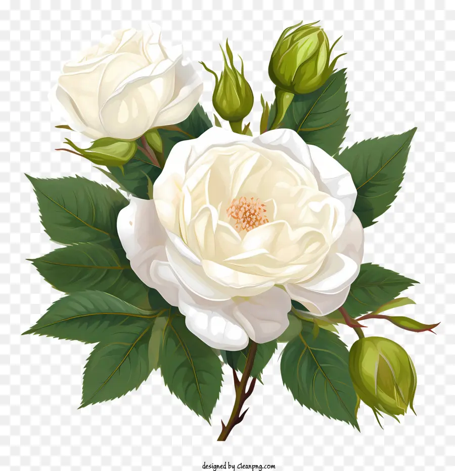 Flor De Rosa Blanca，Rosa PNG