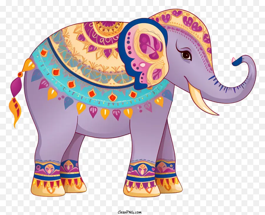 Elefante，Atuendo Colorido PNG