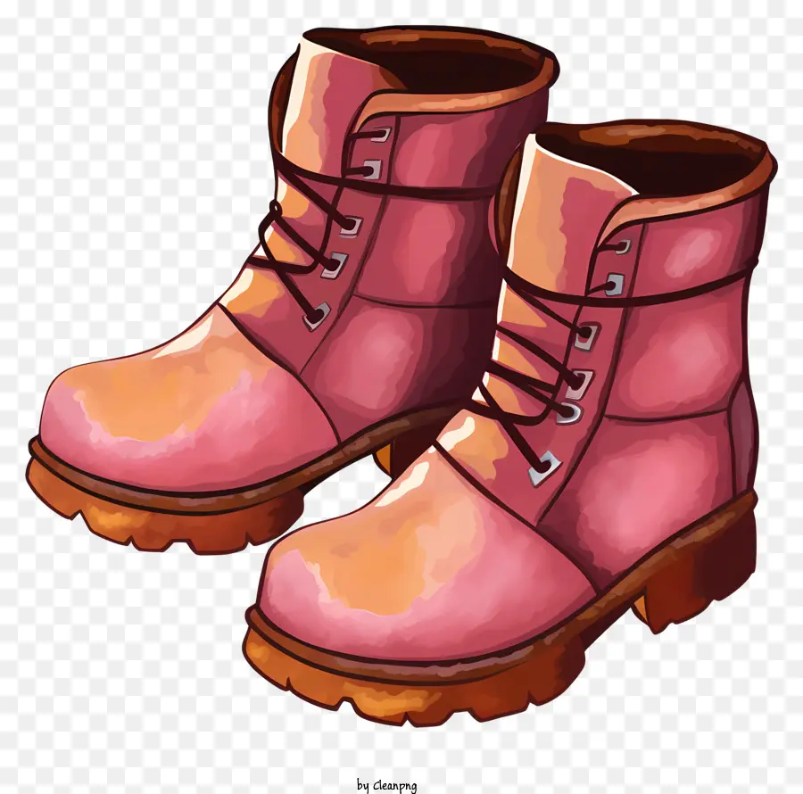 Botas De Goma Rosa，Botas De Goma Con Cordones PNG