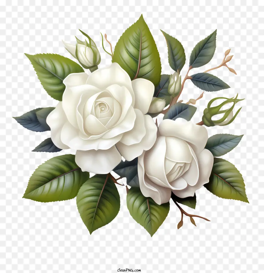 Flor De Rosa Blanca，Flor PNG