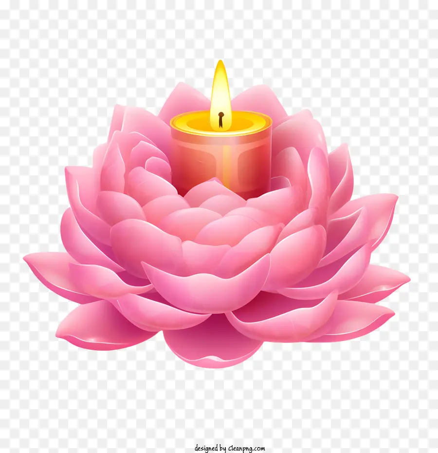 Vela Flor De Loto，Vela Rosa PNG