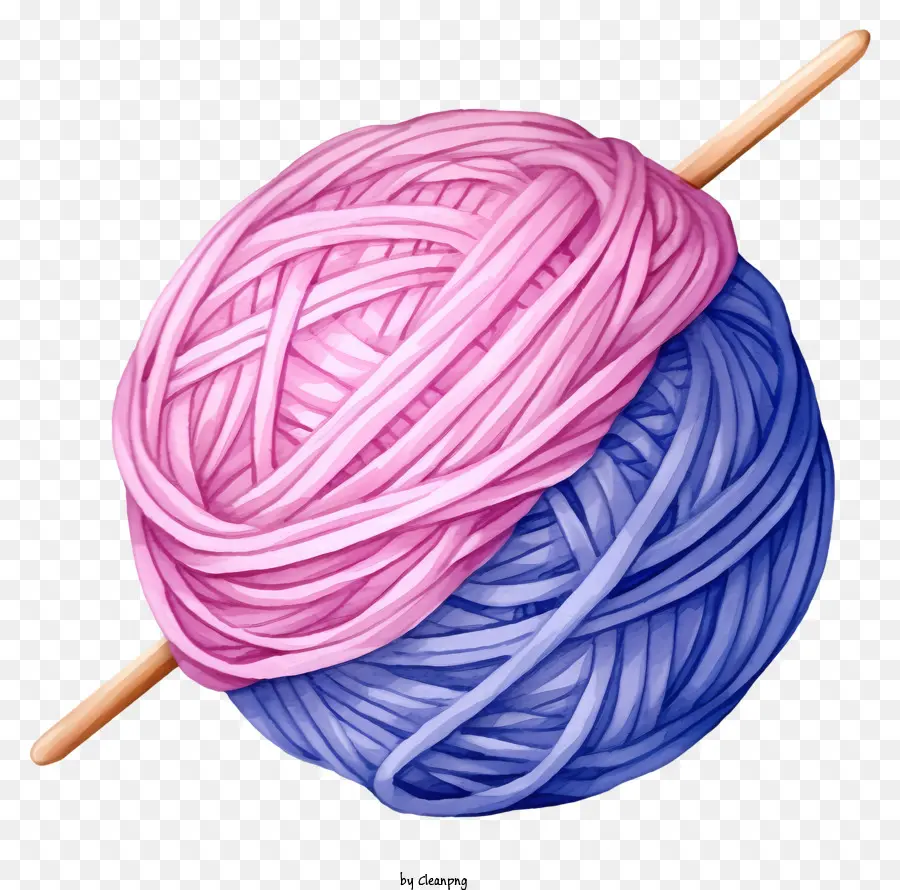 Bola De Estambre，Esquema De Color Rosa Y Azul PNG