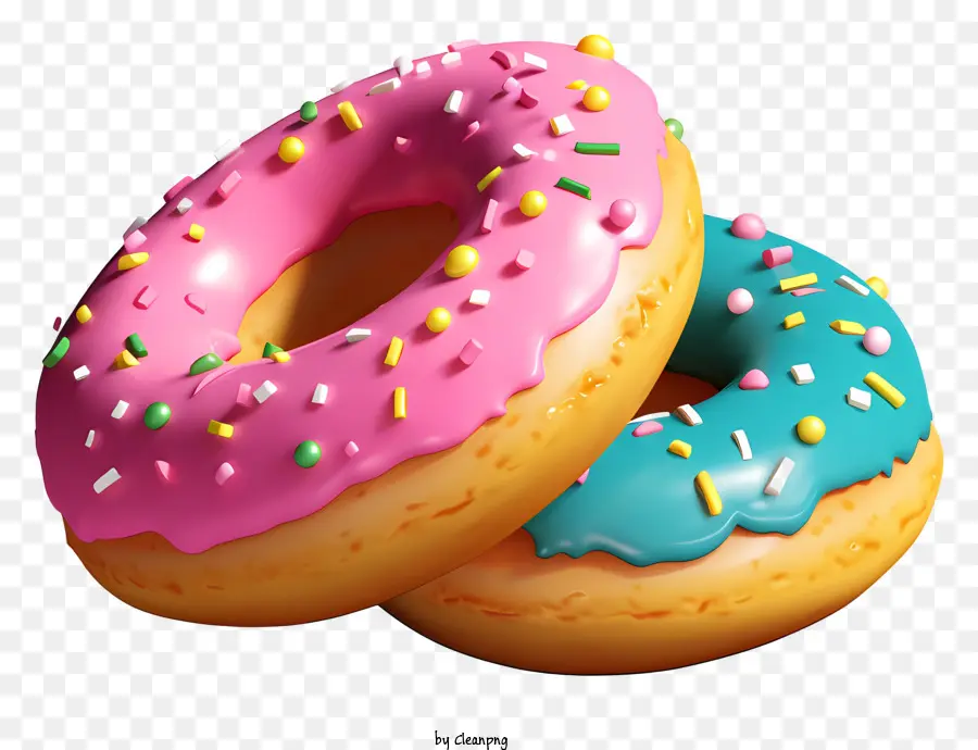 Donas Glaseadas，Rosquillas Rosa Y Azul PNG