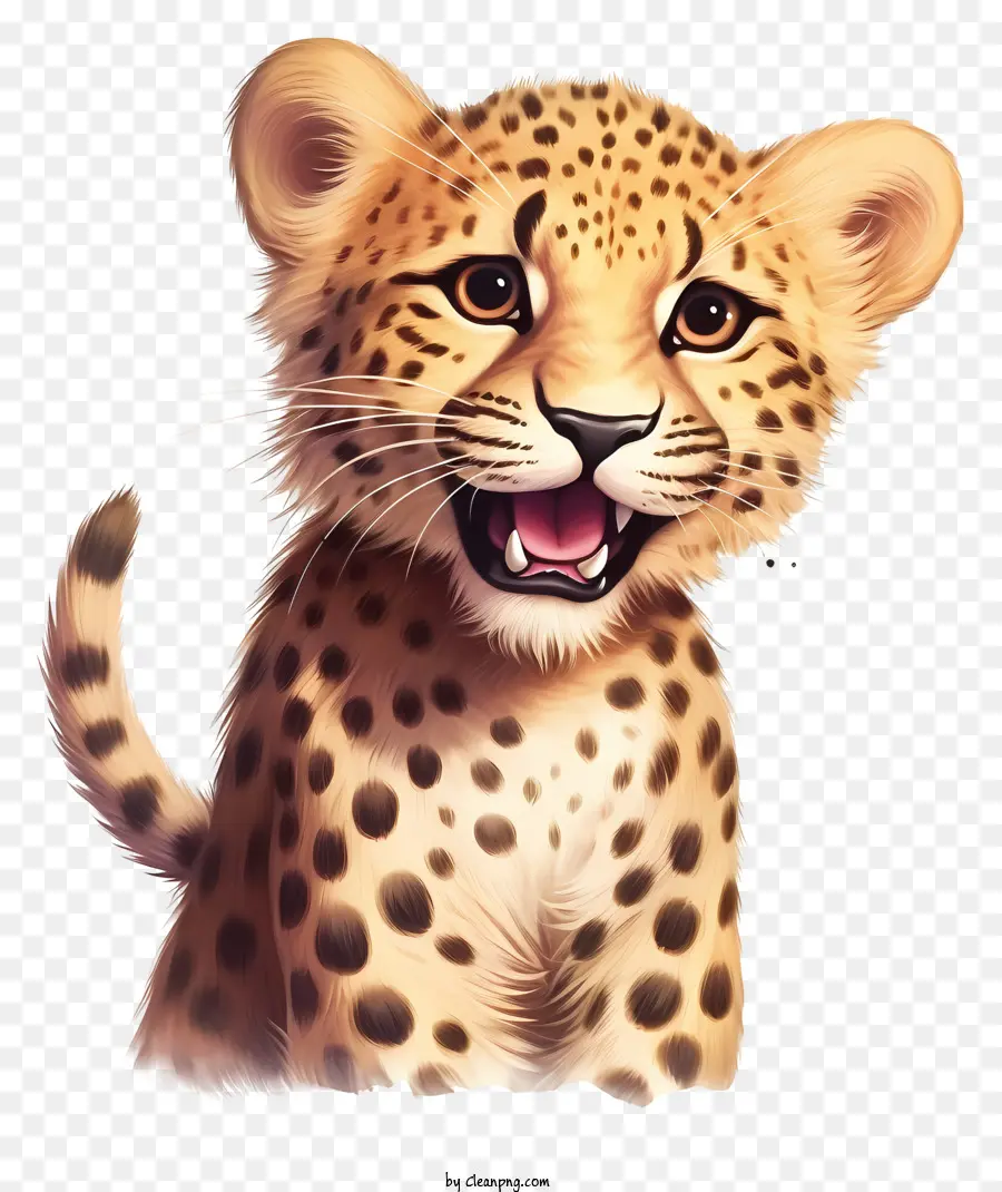 Baby Cheetah，Cheetah Sonriente PNG
