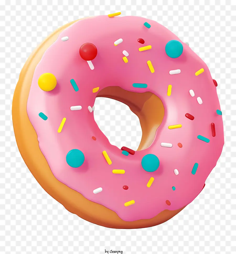 Rosa Donut，Chispas Azules Y Amarillas PNG