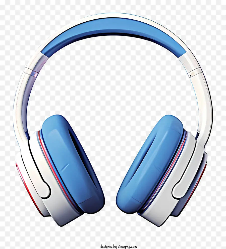 Azul De Los Auriculares，Auriculares De Cordón Blanco PNG