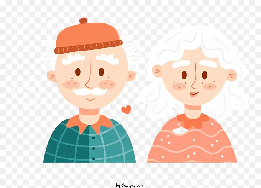 Pareja De Ancianos，Heartshaped De Fondo PNG