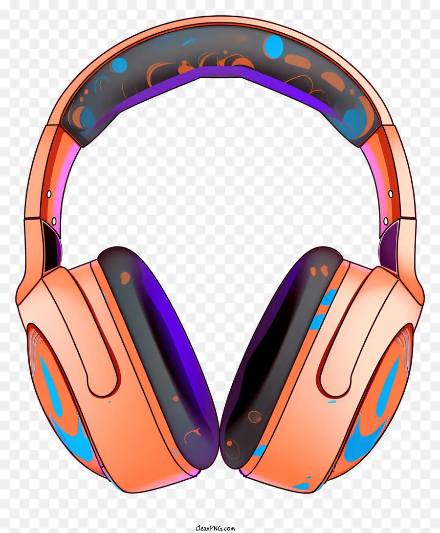 Auriculares Naranjas，Auriculares Rosas Y Azules PNG