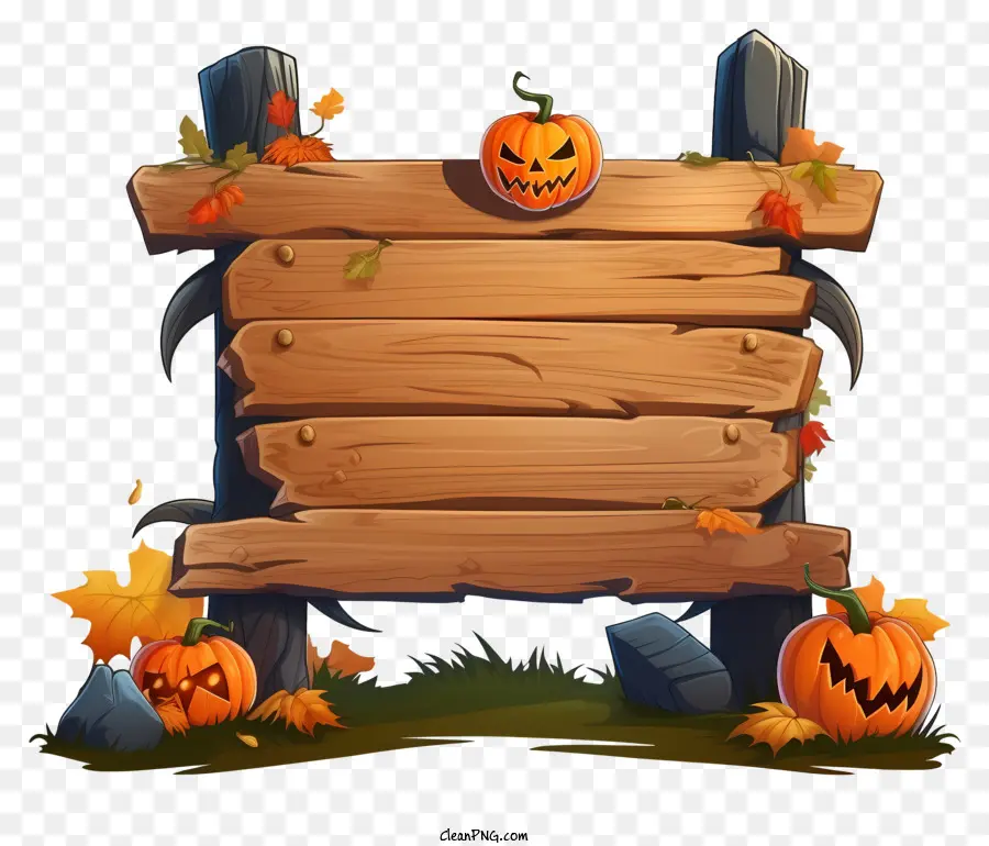 Decoraciones De Halloween，Wooden Sign PNG