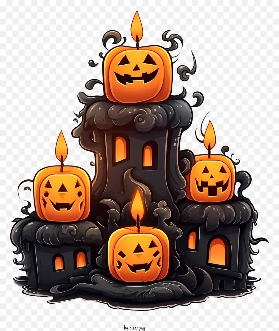Calabazas De Halloween，Decoraciones Espeluznantes PNG