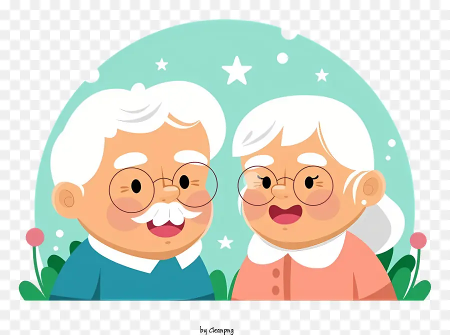 Pareja De Ancianos，Anteojos PNG