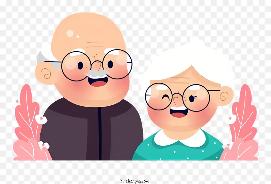 Pareja De Ancianos，Sonriendo PNG