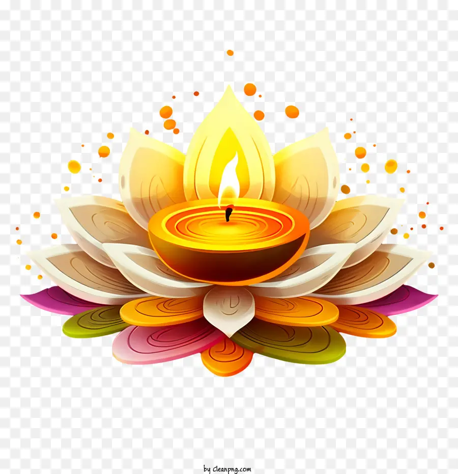 Diwali Diya，Flor PNG