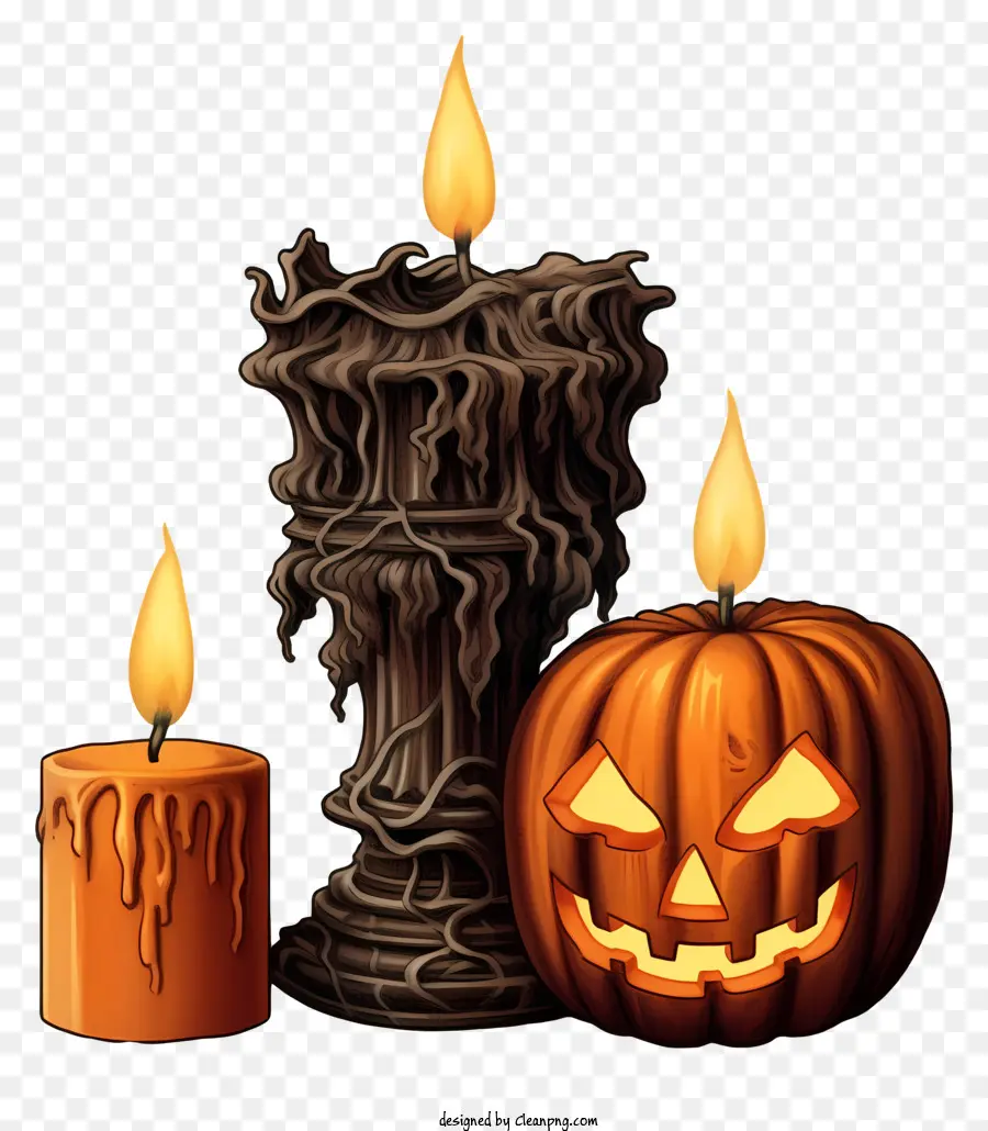 Velas De Halloween，Vela De Jack O'lantern PNG