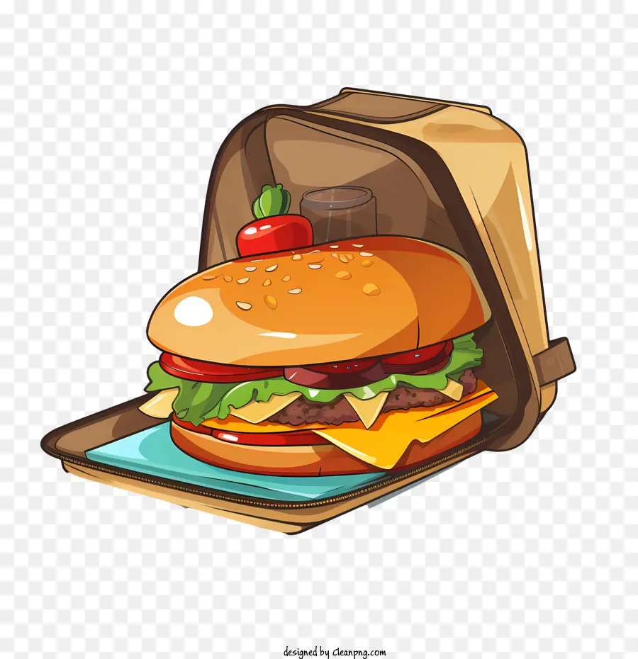 Bolsa De Entrega De Comida，Hamburguesa PNG