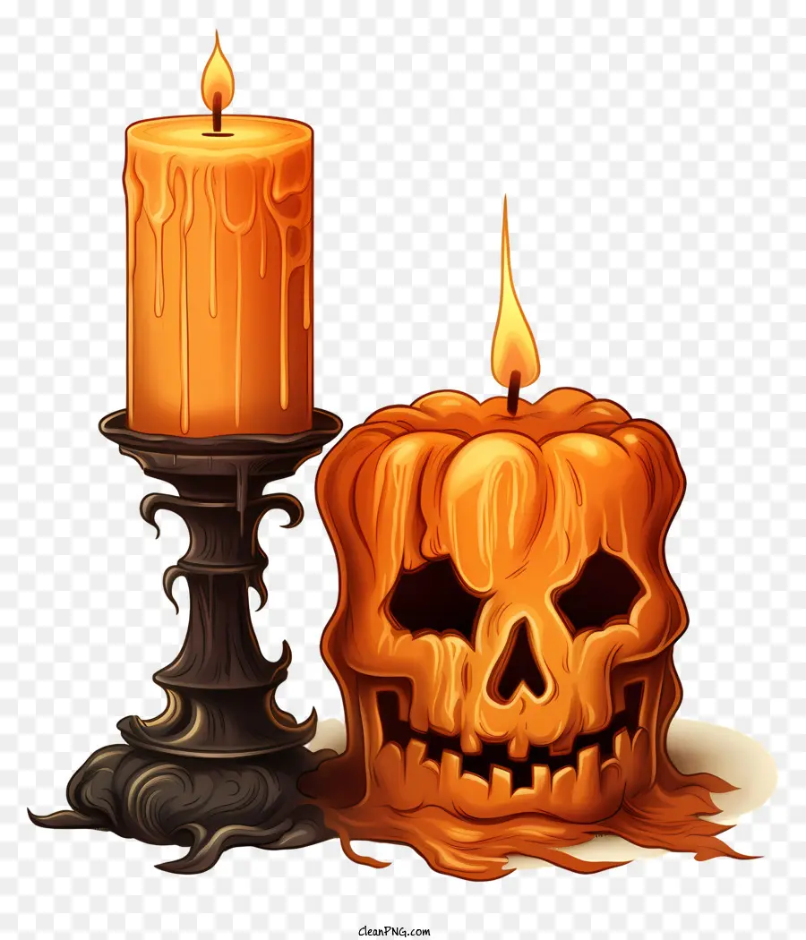 Velas De Halloween，Vela De Jack O'lantern PNG