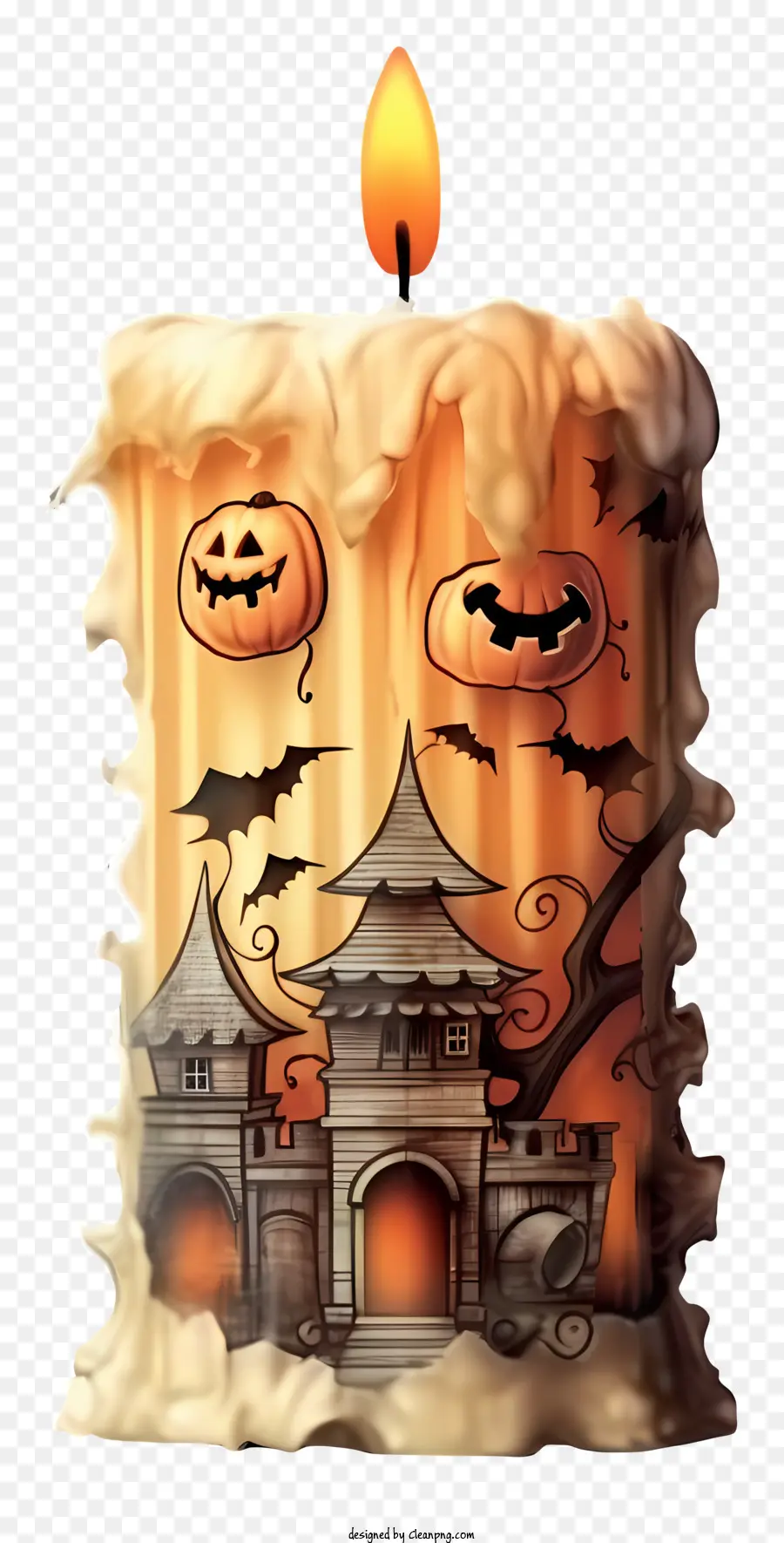 Decoración Temática De Halloween，Vela Espeluznante PNG