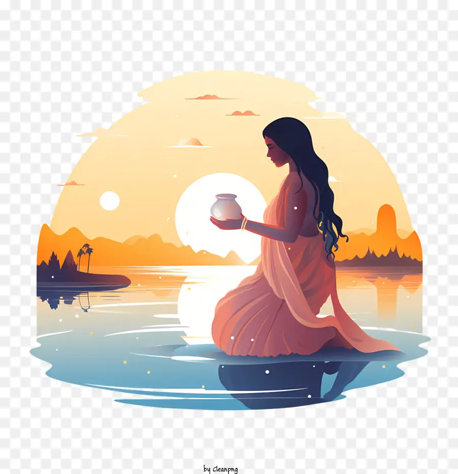 Chhath Pooja，Atardecer PNG