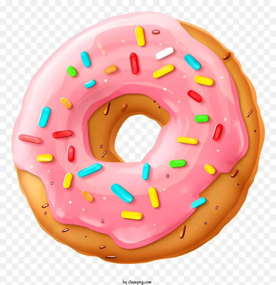 Rosa Donut，Granas De Colores Del Arco Iris PNG