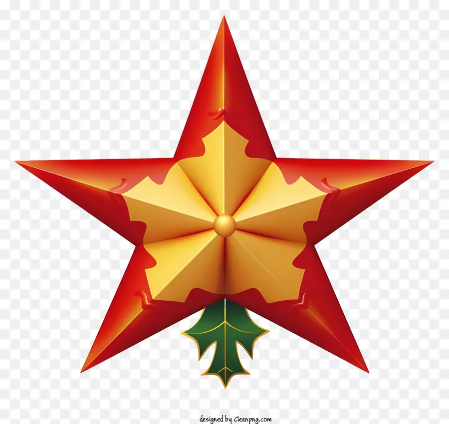 La Estrella De Oro，Las Hojas De Color Rojo PNG