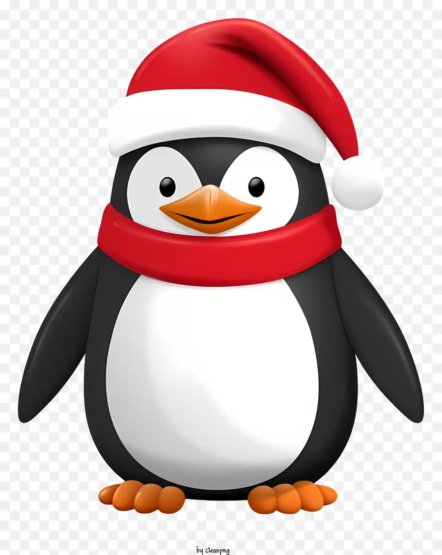 Penguin Con Sombrero De Santa，Pingüino Con Brazos Cruzados PNG
