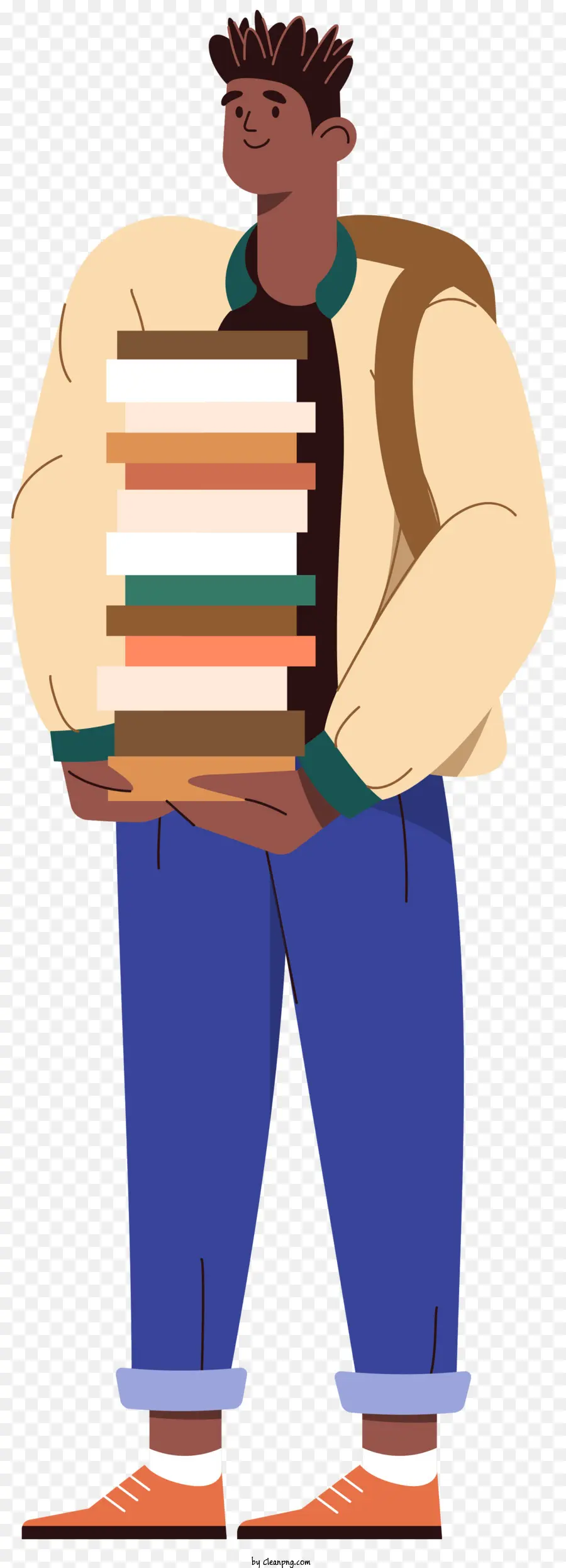 Hombre Sosteniendo Libros，Pila De Libros PNG