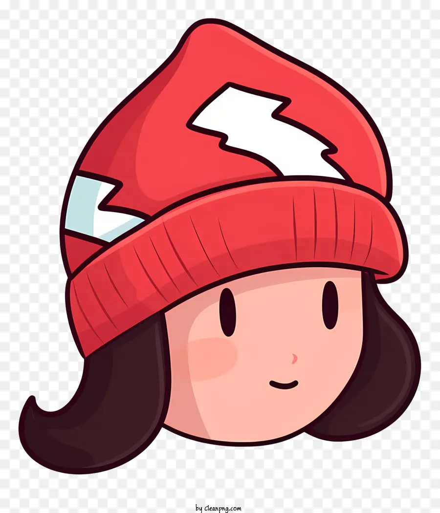 Gorro Rojo，Chica Con Cabello Largo Y Castaño PNG