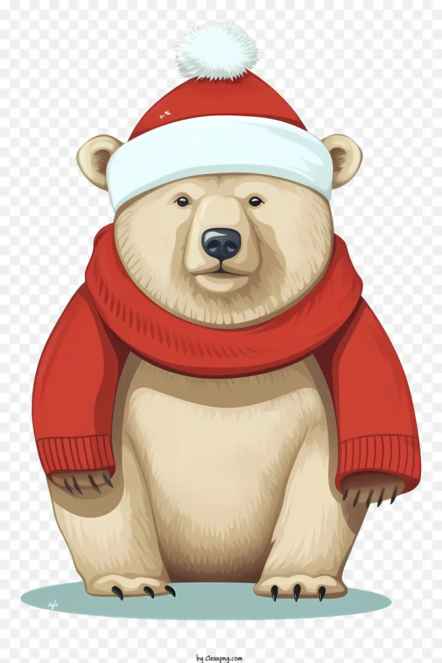 Cartoon Bear，Santa Claus Hat PNG