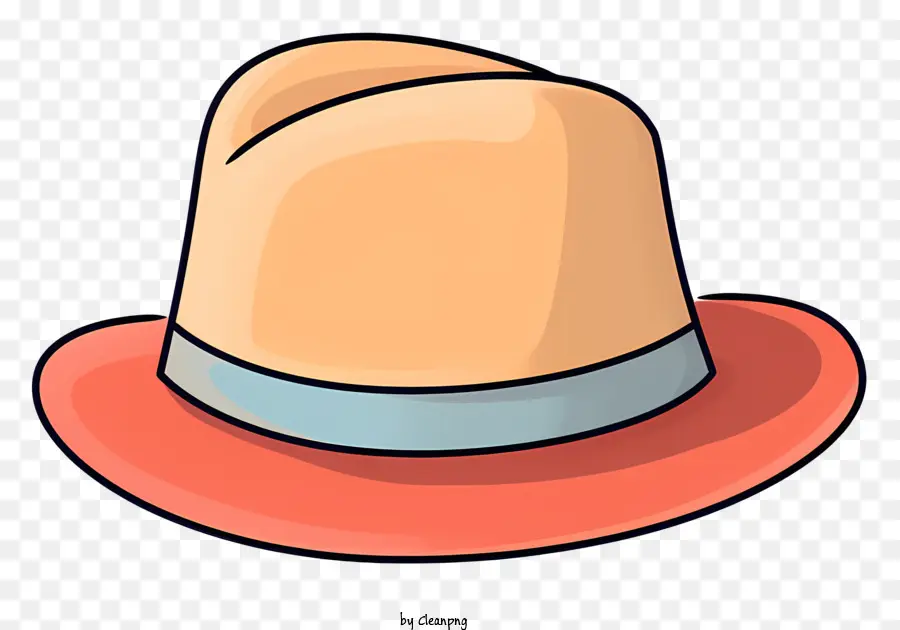 Sombrero Fedora Marrón，Adorno Azul Claro PNG