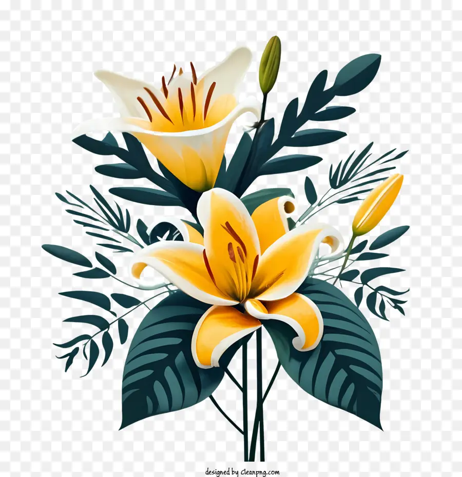 Flores De Lirio，Amarillo PNG