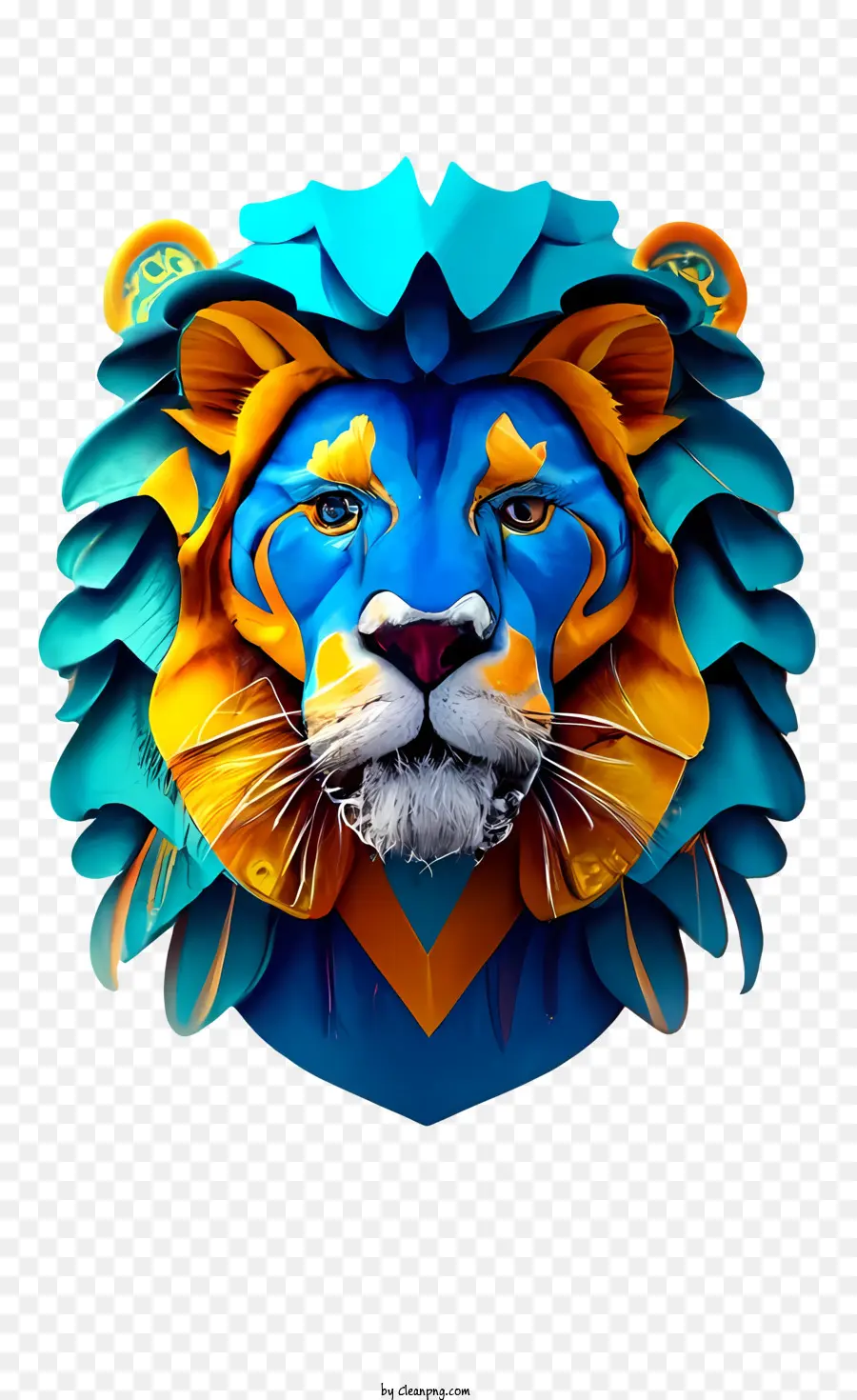 León Azul 3d，León PNG