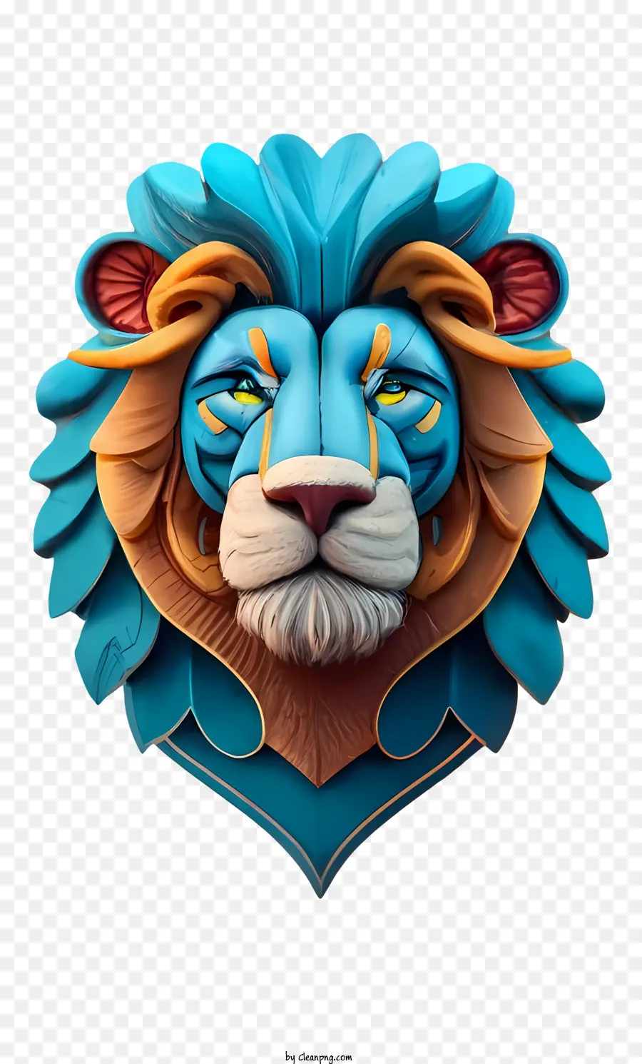 Blue 3d Lion，León PNG