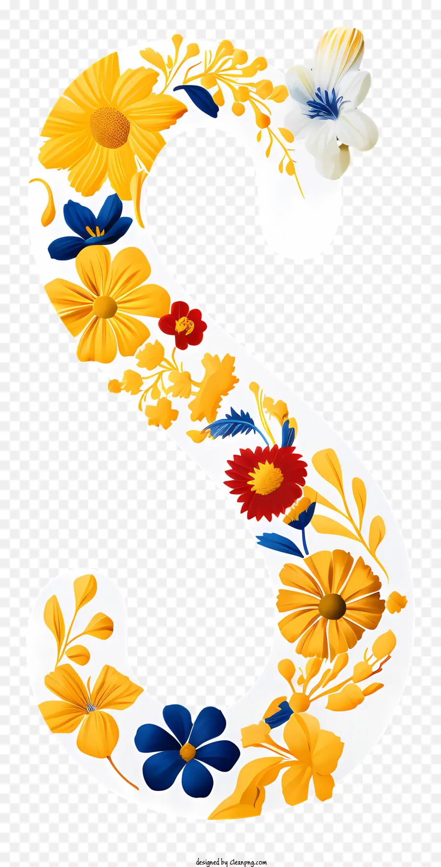 Letra Floral S，S PNG